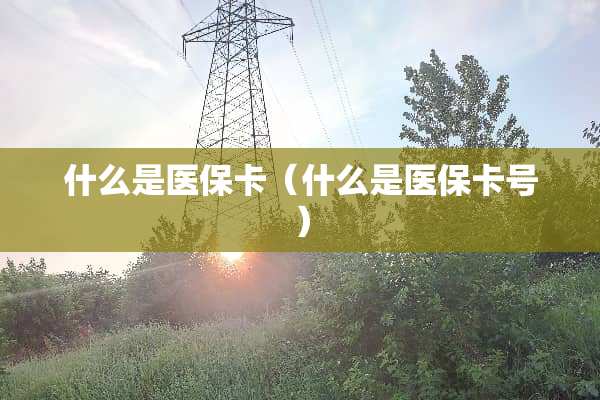 什么是医保卡（什么是医保卡号）