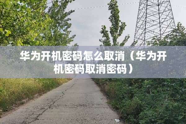 华为开机密码怎么取消（华为开机密码取消密码）