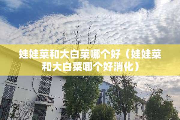 娃娃菜和大白菜哪个好（娃娃菜和大白菜哪个好消化）