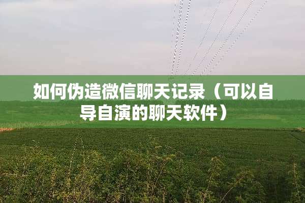 如何伪造微信聊天记录（可以自导自演的聊天软件）