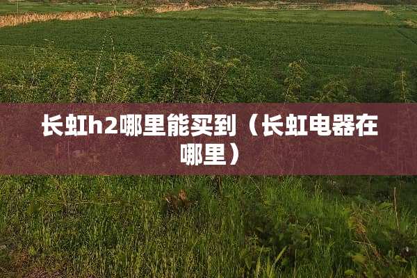 长虹h2哪里能买到（长虹电器在哪里）