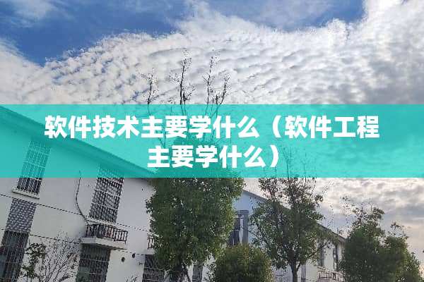 软件技术主要学什么（软件工程主要学什么）