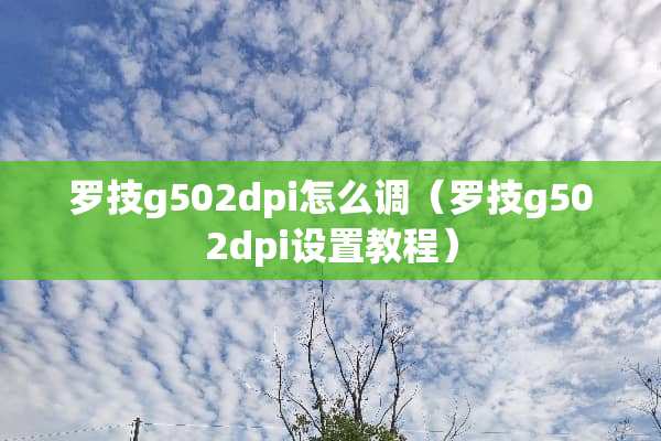 罗技g502dpi怎么调（罗技g502dpi设置教程）