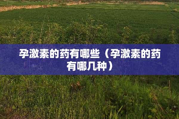 孕激素的药有哪些（孕激素的药有哪几种）
