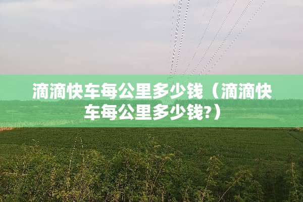 滴滴快车每公里多少钱（滴滴快车每公里多少钱?）