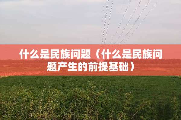 什么是民族问题（什么是民族问题产生的前提基础）