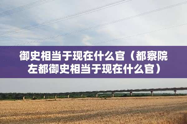 御史相当于现在什么官（都察院左都御史相当于现在什么官）