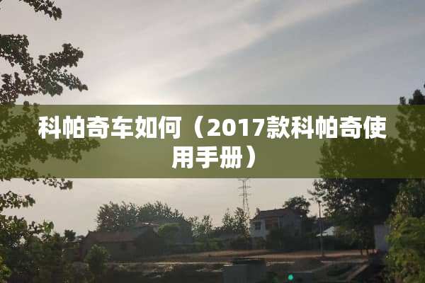 科帕奇车如何（2017款科帕奇使用手册）