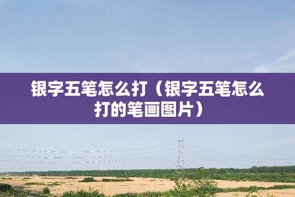 银字五笔怎么打（银字五笔怎么打的笔画图片）