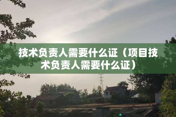 技术负责人需要什么证（项目技术负责人需要什么证）