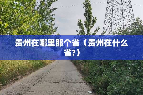 贵州在哪里那个省（贵州在什么省?）