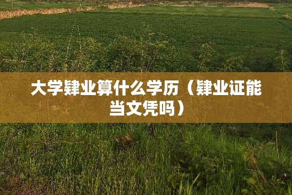 大学肄业算什么学历（肄业证能当文凭吗）