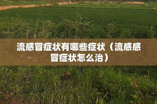 流感冒症状有哪些症状（流感感冒症状怎么治）