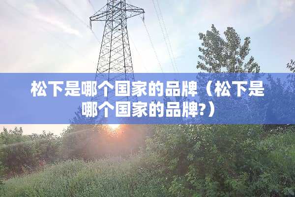 松下是哪个国家的品牌（松下是哪个国家的品牌?）