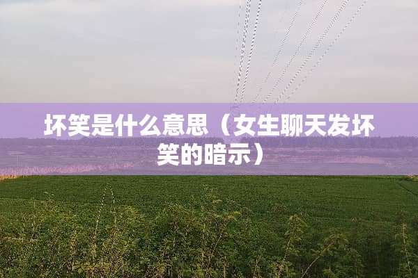 坏笑是什么意思（女生聊天发坏笑的暗示）