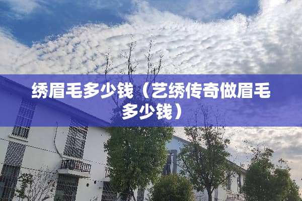 绣眉毛多少钱（艺绣传奇做眉毛多少钱）