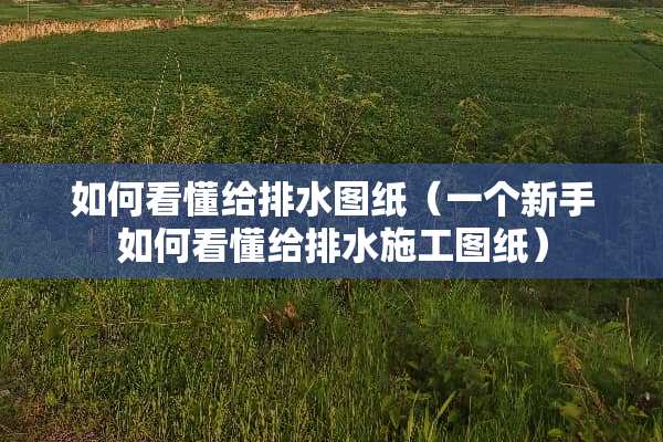 如何看懂给排水图纸（一个新手如何看懂给排水施工图纸）