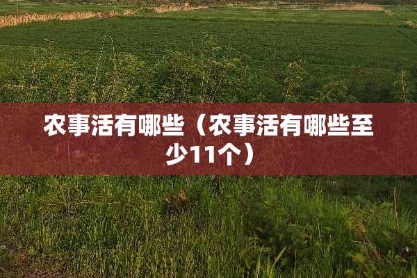 农事活有哪些（农事活有哪些至少11个）