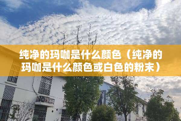 纯净的玛咖是什么颜色（纯净的玛咖是什么颜色或白色的粉末）