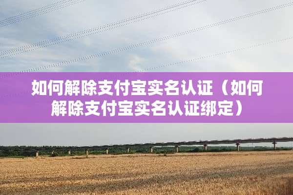 如何解除支付宝实名认证（如何解除支付宝实名认证绑定）