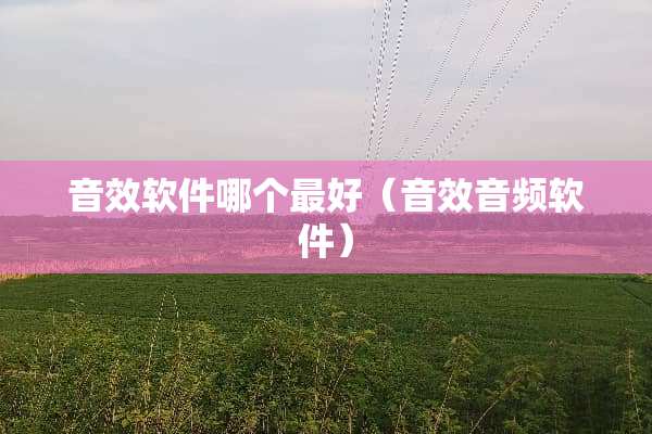 音效软件哪个最好（音效音频软件）