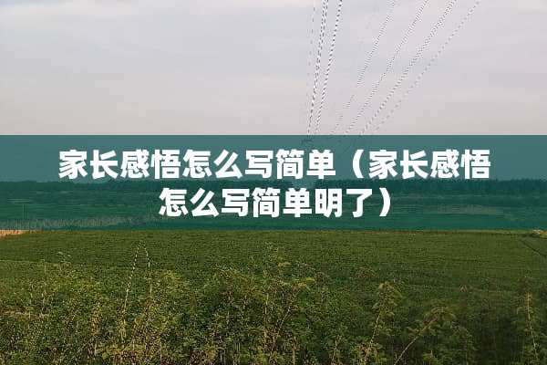 家长感悟怎么写简单（家长感悟怎么写简单明了）