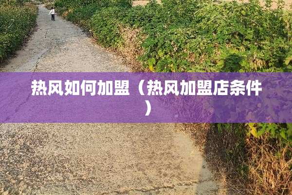 热风如何加盟（热风加盟店条件）