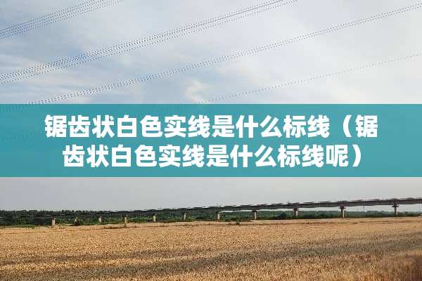 锯齿状白色实线是什么标线（锯齿状白色实线是什么标线呢）