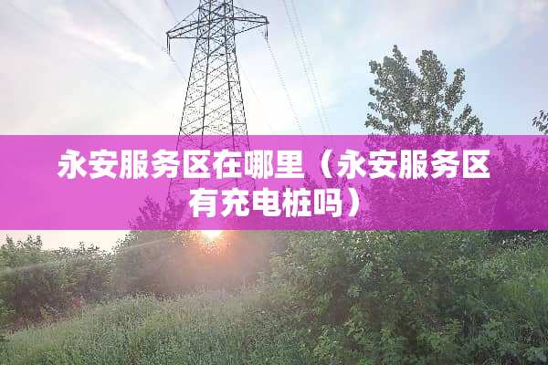 永安服务区在哪里（永安服务区有充电桩吗）