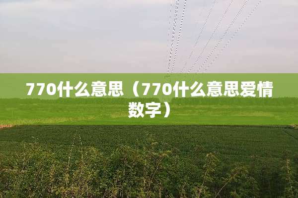 770什么意思（770什么意思爱情数字）