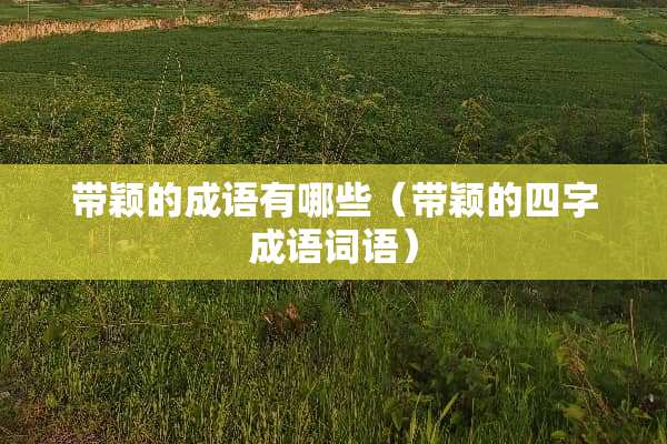 带颖的成语有哪些（带颖的四字成语词语）