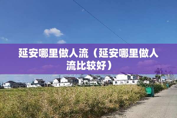 延安哪里做人流（延安哪里做人流比较好）