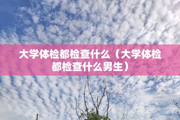大学体检都检查什么（大学体检都检查什么男生）