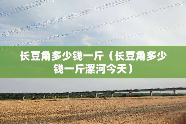 长豆角多少钱一斤（长豆角多少钱一斤漯河今天）