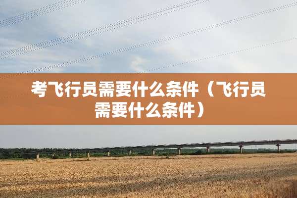 考飞行员需要什么条件（飞行员需要什么条件）