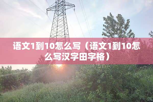 语文1到10怎么写（语文1到10怎么写汉字田字格）