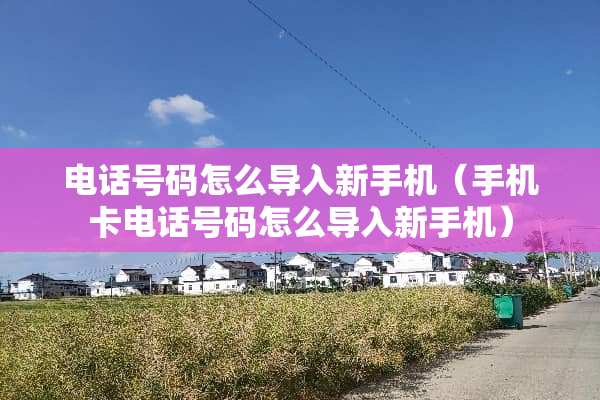 电话号码怎么导入新手机（手机卡电话号码怎么导入新手机）