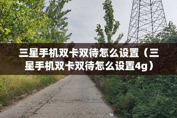 三星手机双卡双待怎么设置（三星手机双卡双待怎么设置4g）