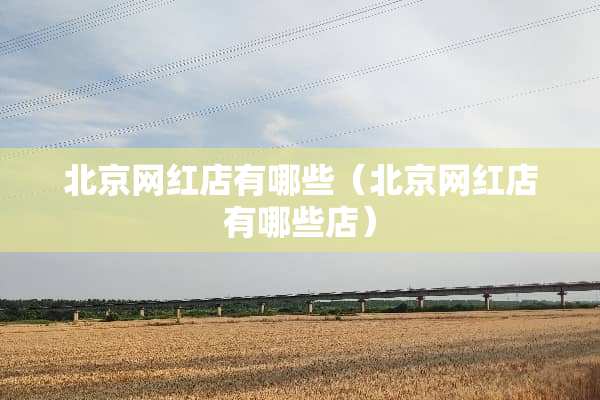 北京网红店有哪些（北京网红店有哪些店）
