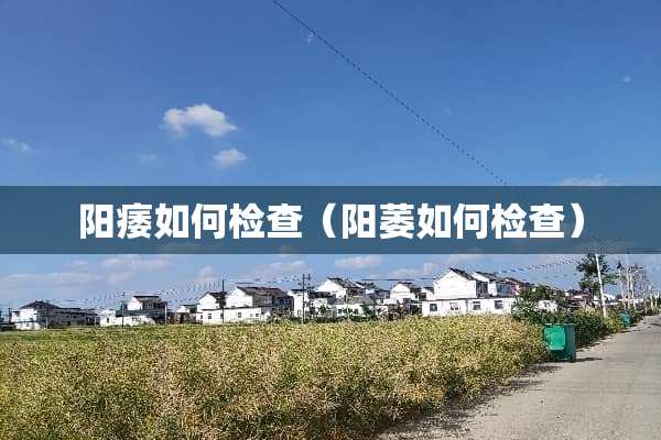 **如何检查（阳萎如何检查）