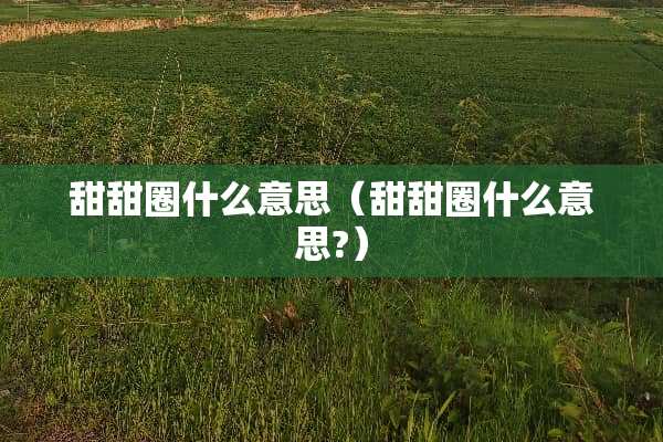 甜甜圈什么意思（甜甜圈什么意思?）