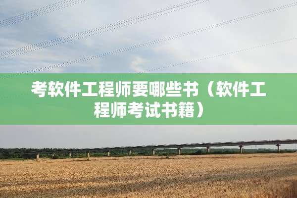 考软件工程师要哪些书（软件工程师考试书籍）