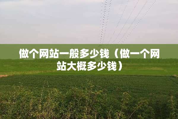 做个网站一般多少钱（做一个网站大概多少钱）