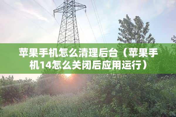 苹果手机怎么清理后台（苹果手机14怎么关闭后应用运行）