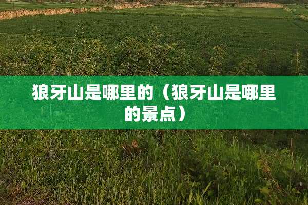 狼牙山是哪里的（狼牙山是哪里的景点）