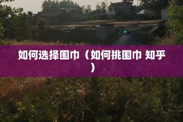 如何选择围巾（如何挑围巾 知乎）
