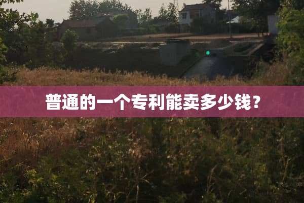 普通的一个专利能卖多少钱？