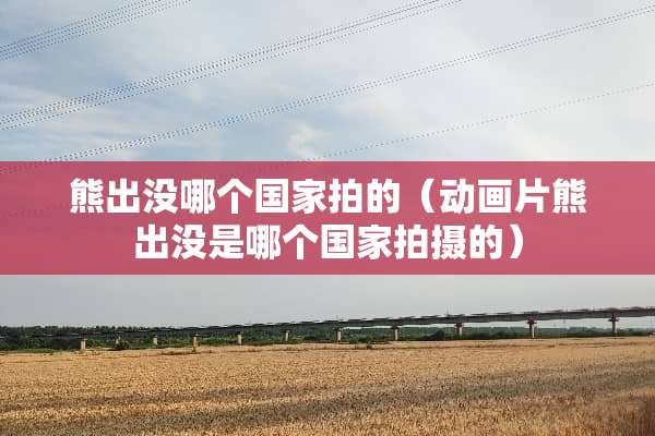 熊出没哪个国家拍的（动画片熊出没是哪个国家拍摄的）
