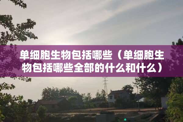 单细胞生物包括哪些（单细胞生物包括哪些全部的什么和什么）