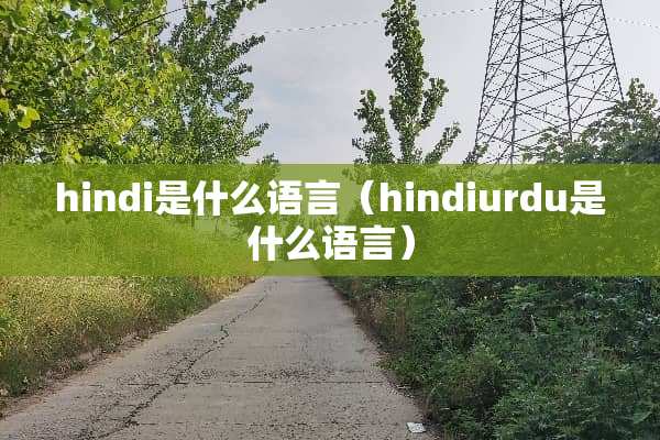 hindi是什么语言（hindiurdu是什么语言）